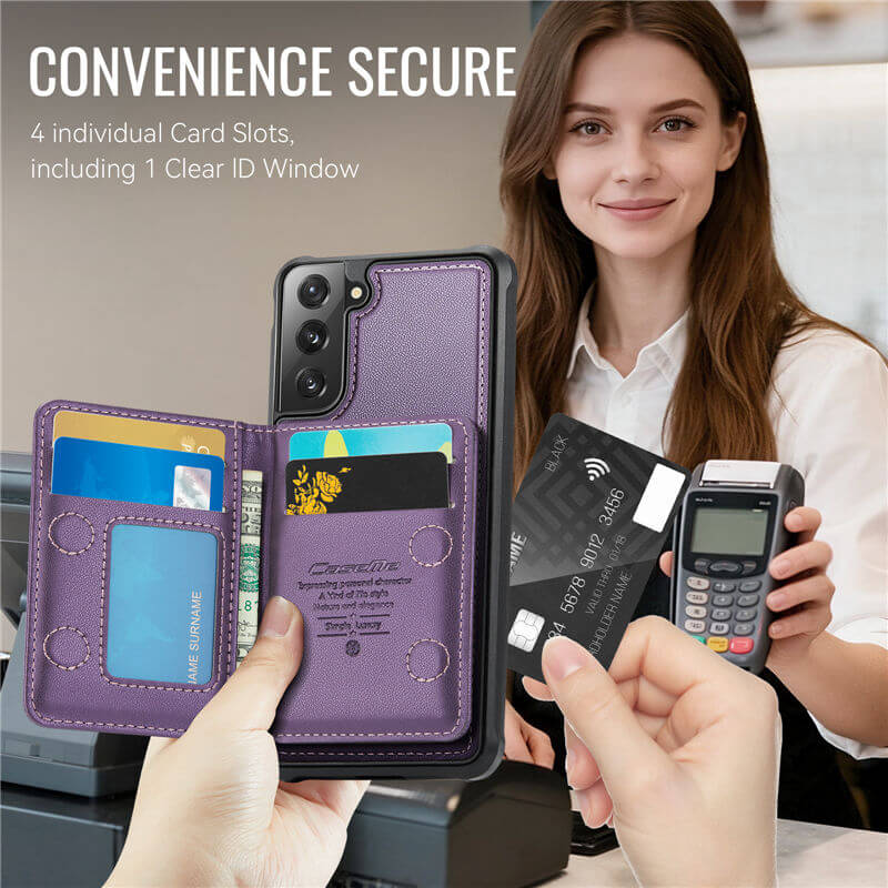 CaseMe Samsung Galaxy S21 FE 2-in-1 Magnetic Wallet Case