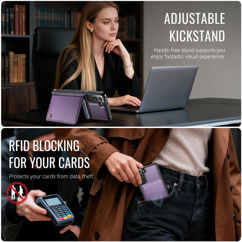 CaseMe Samsung Galaxy S21 FE 2-in-1 Magnetic Wallet Case