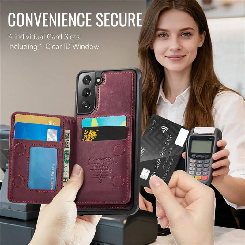 CaseMe Samsung Galaxy S21 FE 2-in-1 Magnetic Wallet Case
