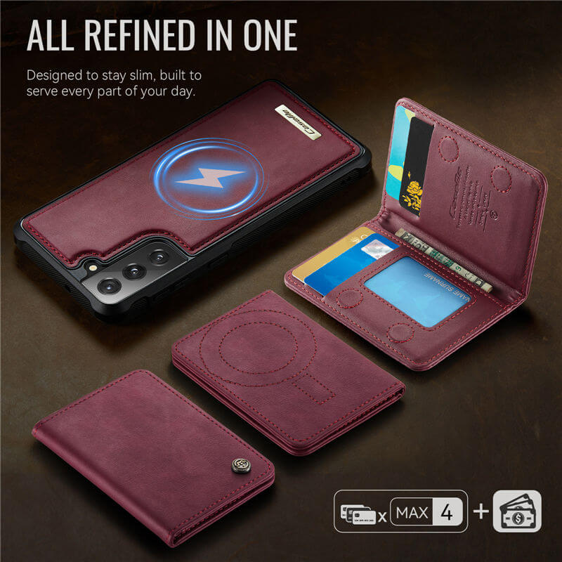 CaseMe Samsung Galaxy S21 FE 2-in-1 Magnetic Wallet Case