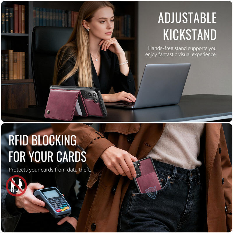 CaseMe Samsung Galaxy S21 FE 2-in-1 Magnetic Wallet Case