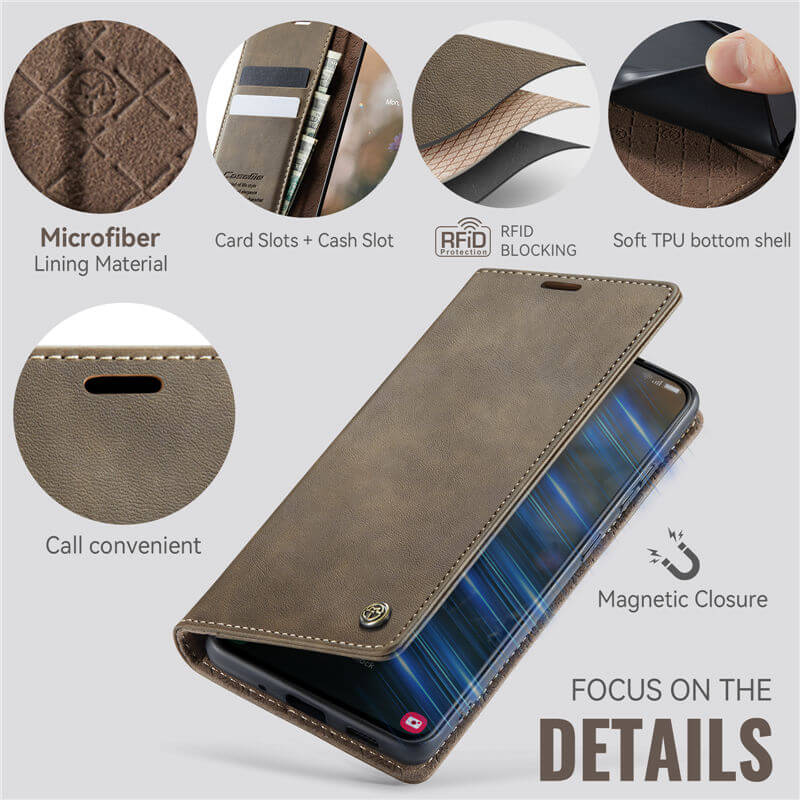 CaseMe Samsung Galaxy S21 Magnetic Wallet Case with RFID Blocking