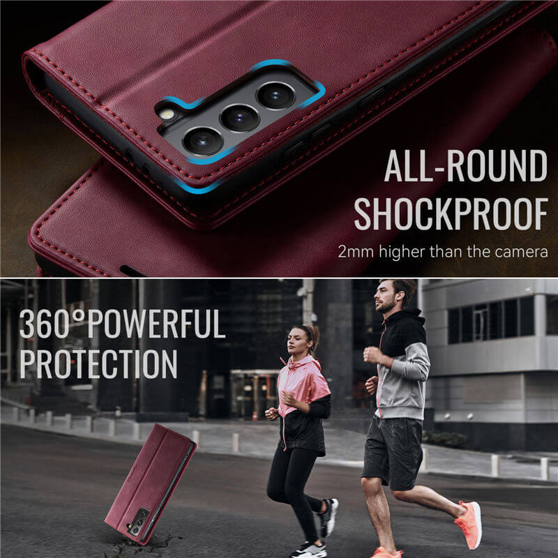 CaseMe Samsung Galaxy S21 Magnetic Wallet Case with RFID Blocking