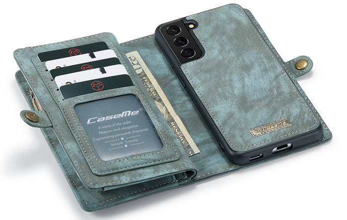 CaseMe Samsung Galaxy S21 Plus Zipper Wallet Magnetic Detachable 2 in 1 Case