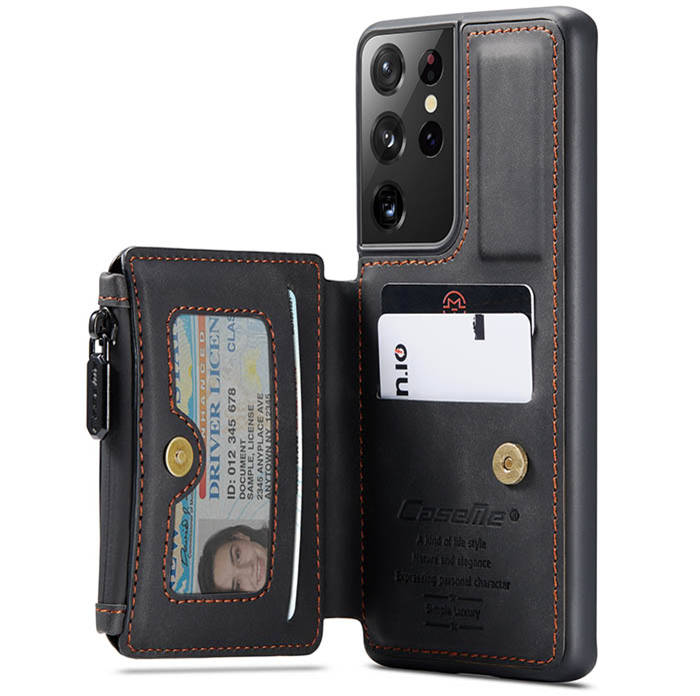CaseMe Samsung Galaxy S21 Ultra Zipper Pocket Card Slots Case