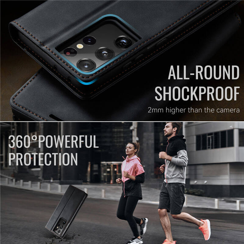 CaseMe Samsung Galaxy S21 Ultra Magnetic Wallet Case with RFID Blocking