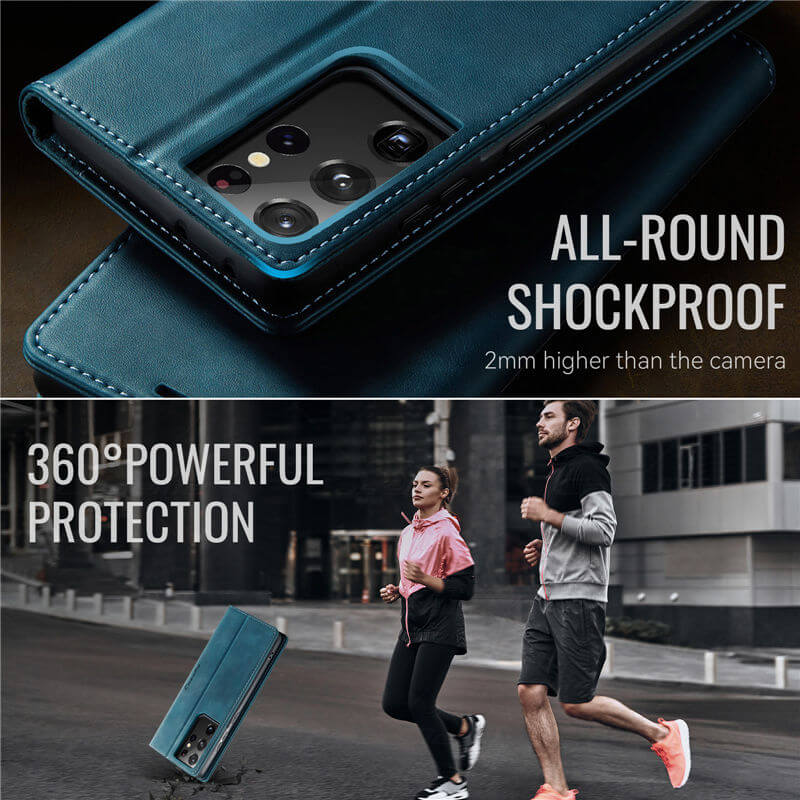 CaseMe Samsung Galaxy S21 Ultra Magnetic Wallet Case with RFID Blocking