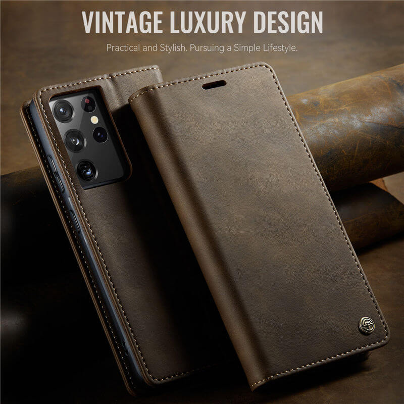 CaseMe Samsung Galaxy S21 Ultra Magnetic Wallet Case with RFID Blocking