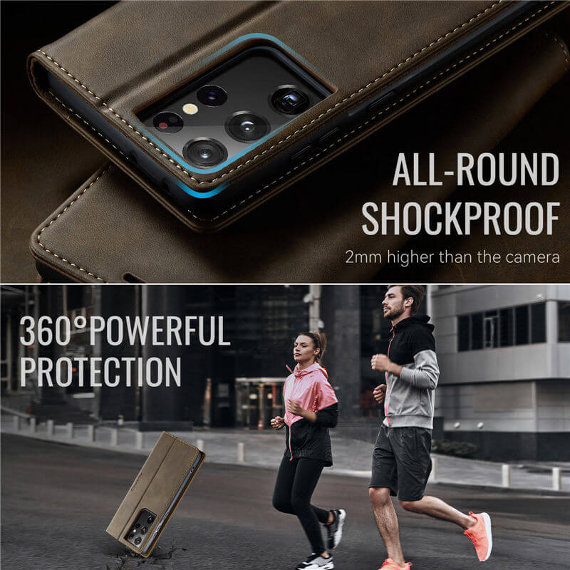 CaseMe Samsung Galaxy S21 Ultra Magnetic Wallet Case with RFID Blocking