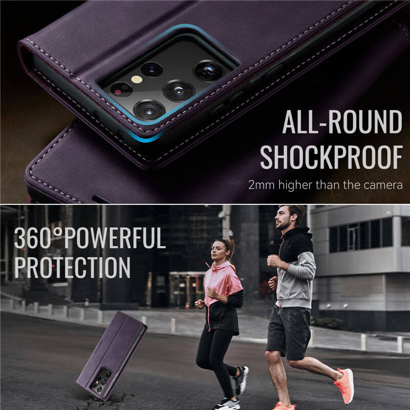 CaseMe Samsung Galaxy S21 Ultra Magnetic Wallet Case with RFID Blocking