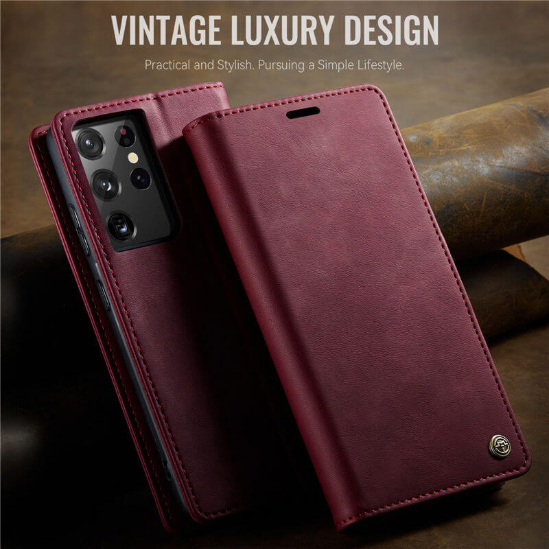 CaseMe Samsung Galaxy S21 Ultra Magnetic Wallet Case with RFID Blocking