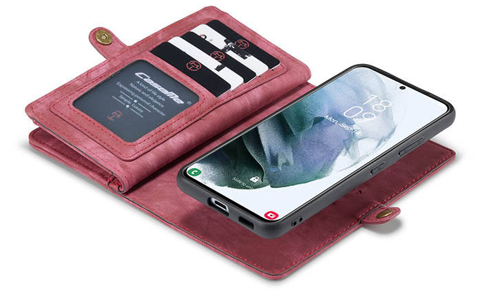 CaseMe Samsung Galaxy S21 Ultra Zipper Wallet Magnetic Detachable 2 in 1 Case