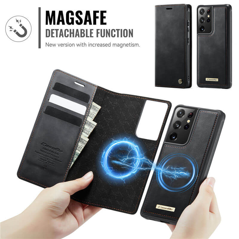 CaseMe Samsung Galaxy S21 Ultra 2-in-1 Magnetic Wallet Case with RFID Blocking