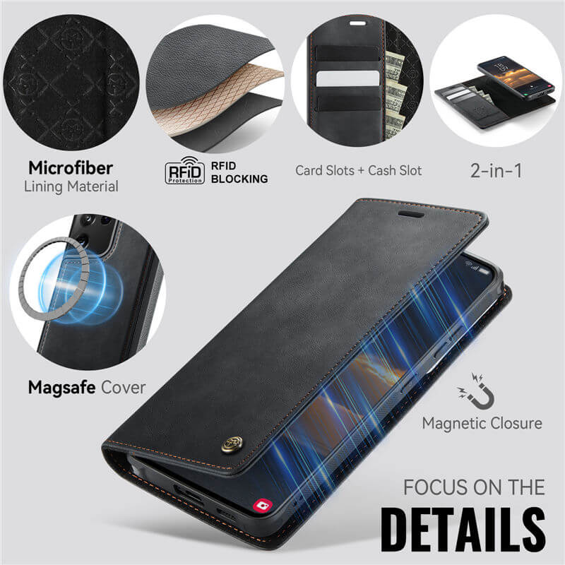 CaseMe Samsung Galaxy S21 Ultra 2-in-1 Magnetic Wallet Case with RFID Blocking