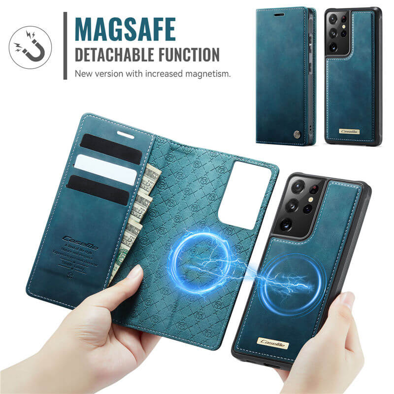 CaseMe Samsung Galaxy S21 Ultra 2-in-1 Magnetic Wallet Case with RFID Blocking