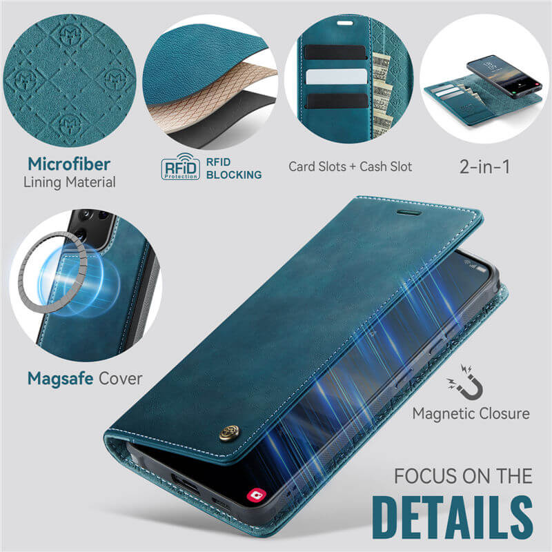 CaseMe Samsung Galaxy S21 Ultra 2-in-1 Magnetic Wallet Case with RFID Blocking
