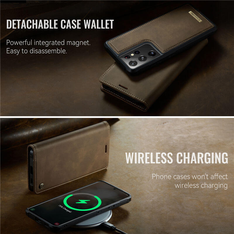 CaseMe Samsung Galaxy S21 Ultra 2-in-1 Magnetic Wallet Case with RFID Blocking