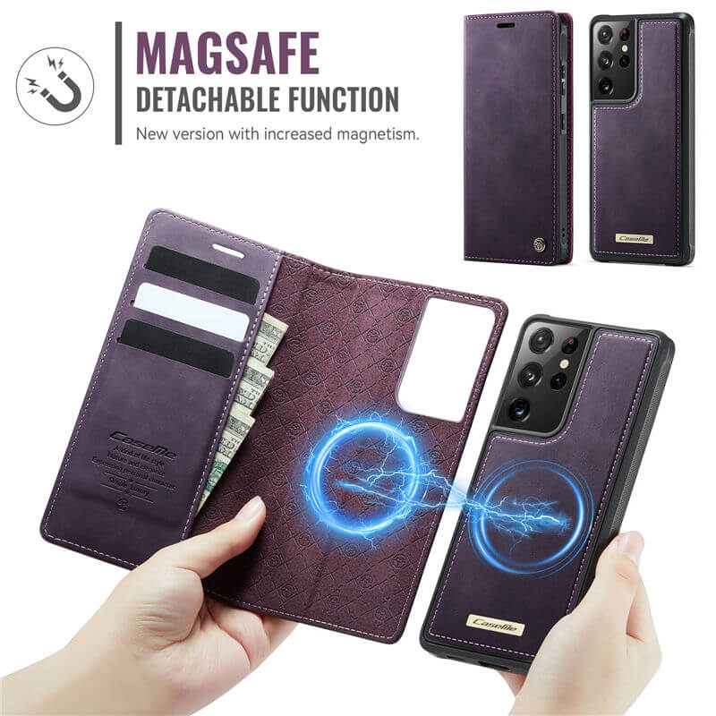 CaseMe Samsung Galaxy S21 Ultra 2-in-1 Magnetic Wallet Case with RFID Blocking