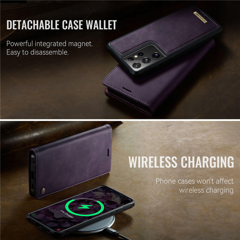 CaseMe Samsung Galaxy S21 Ultra 2-in-1 Magnetic Wallet Case with RFID Blocking