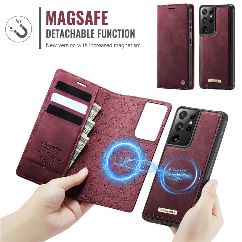 CaseMe Samsung Galaxy S21 Ultra 2-in-1 Magnetic Wallet Case with RFID Blocking