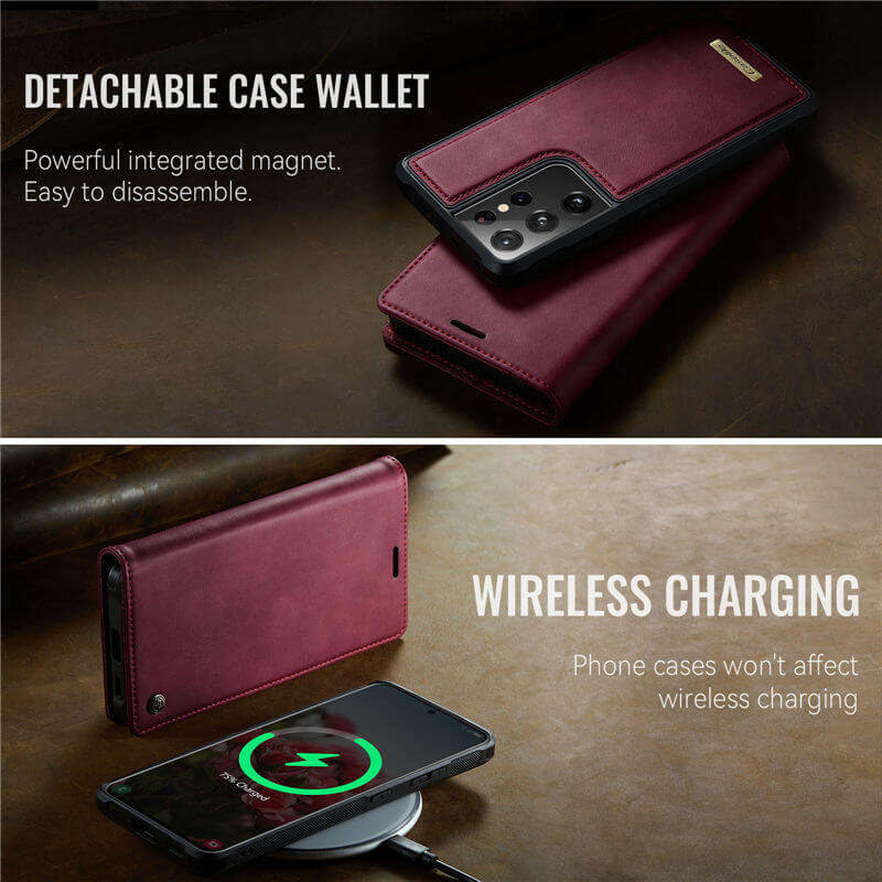 CaseMe Samsung Galaxy S21 Ultra 2-in-1 Magnetic Wallet Case with RFID Blocking