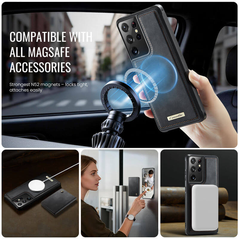 CaseMe Samsung Galaxy S21 Ultra 2-in-1 Magnetic Wallet Case