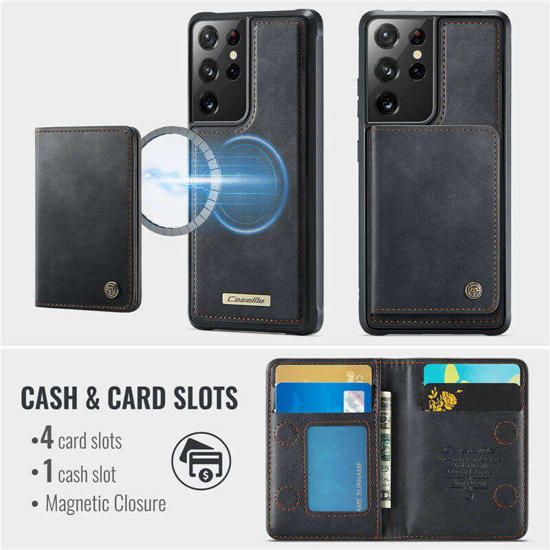 CaseMe Samsung Galaxy S21 Ultra 2-in-1 Magnetic Wallet Case