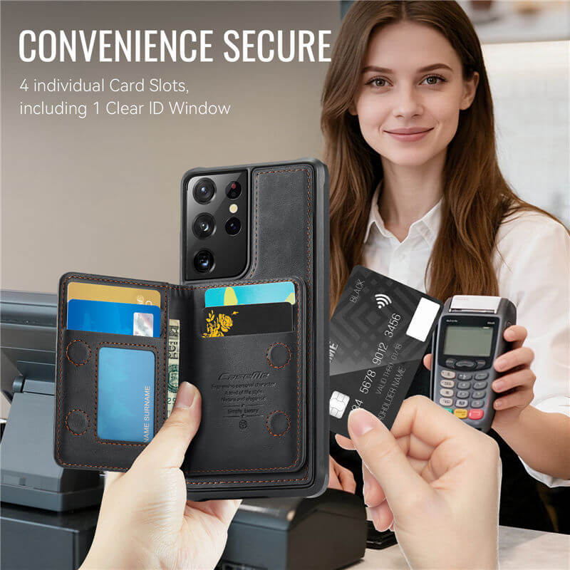 CaseMe Samsung Galaxy S21 Ultra 2-in-1 Magnetic Wallet Case
