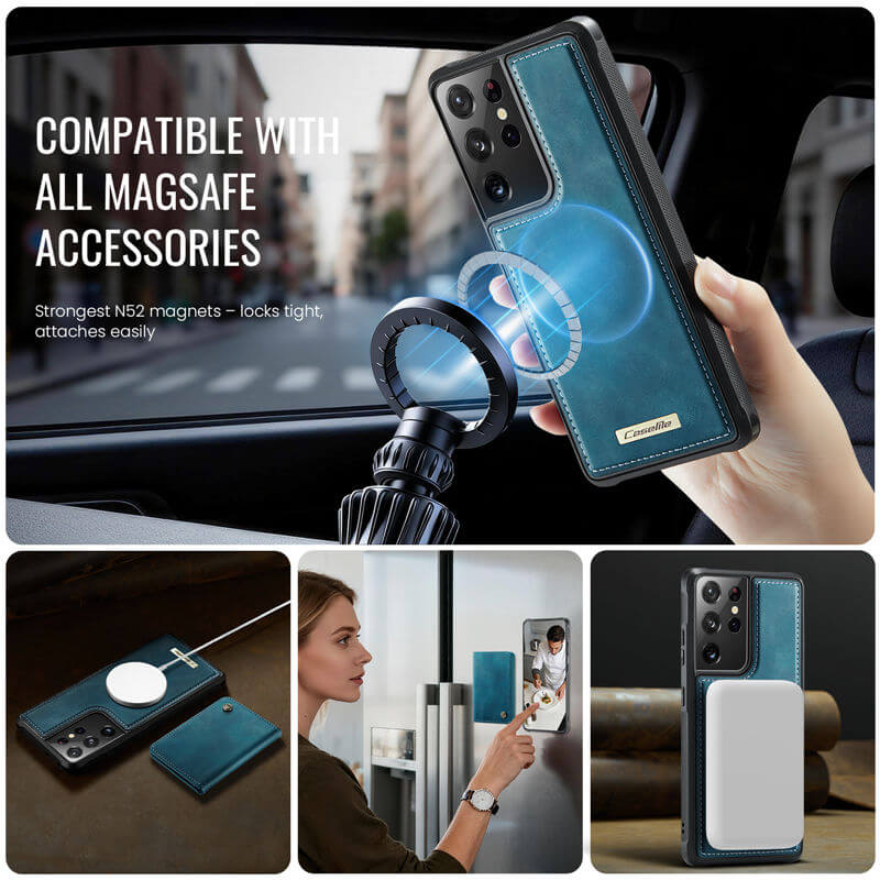 CaseMe Samsung Galaxy S21 Ultra 2-in-1 Magnetic Wallet Case