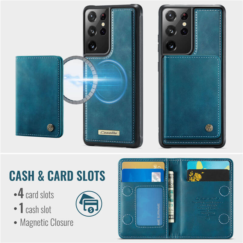 CaseMe Samsung Galaxy S21 Ultra 2-in-1 Magnetic Wallet Case