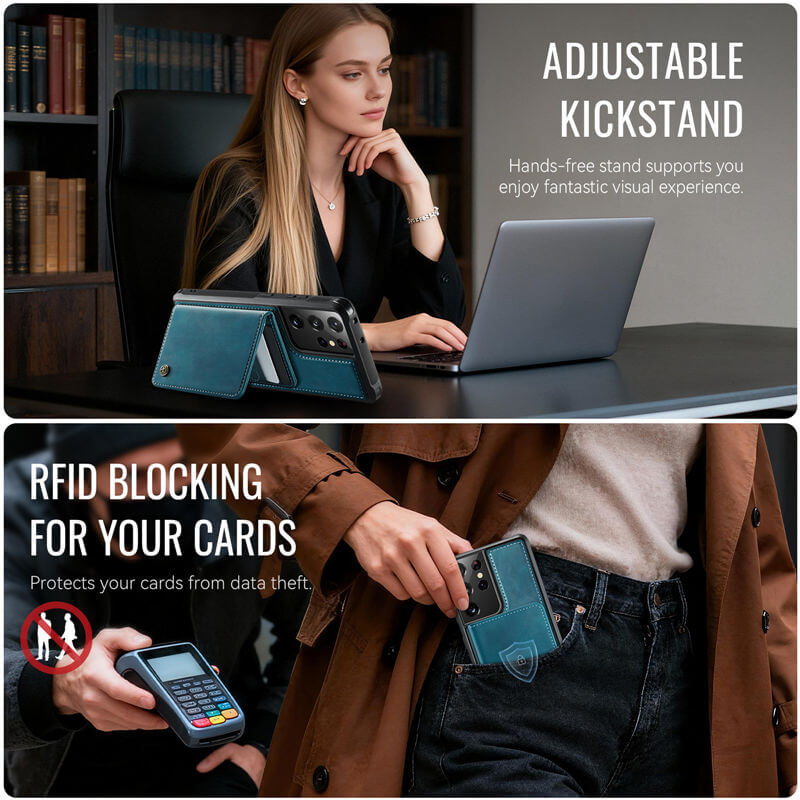 CaseMe Samsung Galaxy S21 Ultra 2-in-1 Magnetic Wallet Case