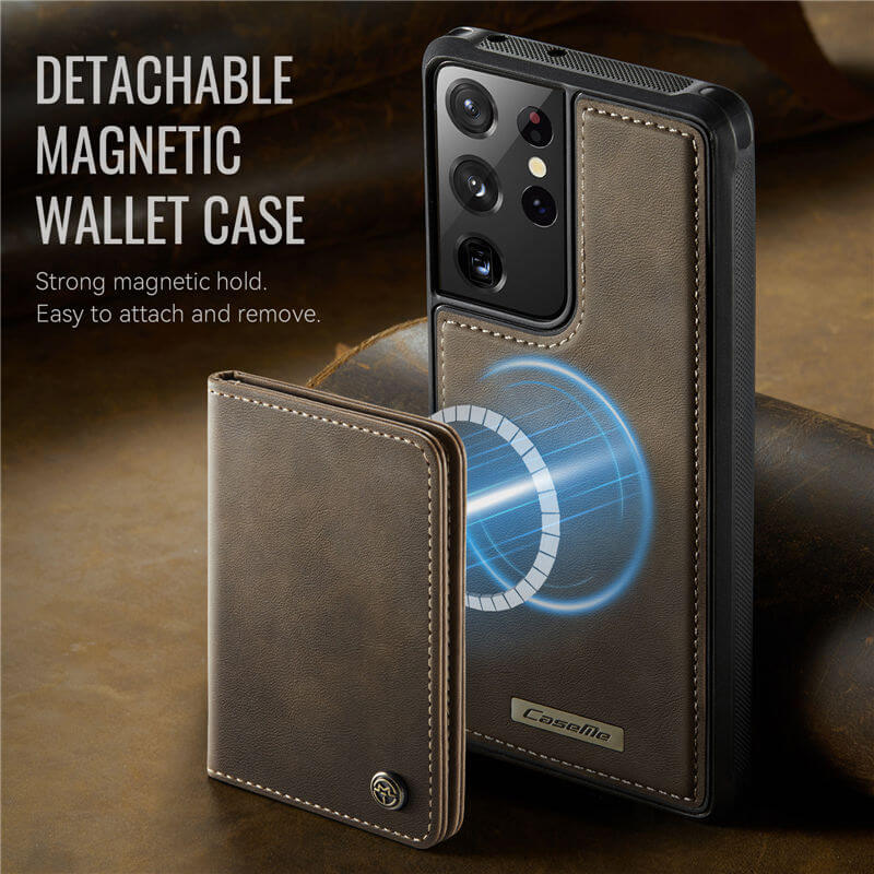 CaseMe Samsung Galaxy S21 Ultra 2-in-1 Magnetic Wallet Case