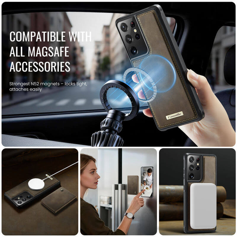 CaseMe Samsung Galaxy S21 Ultra 2-in-1 Magnetic Wallet Case