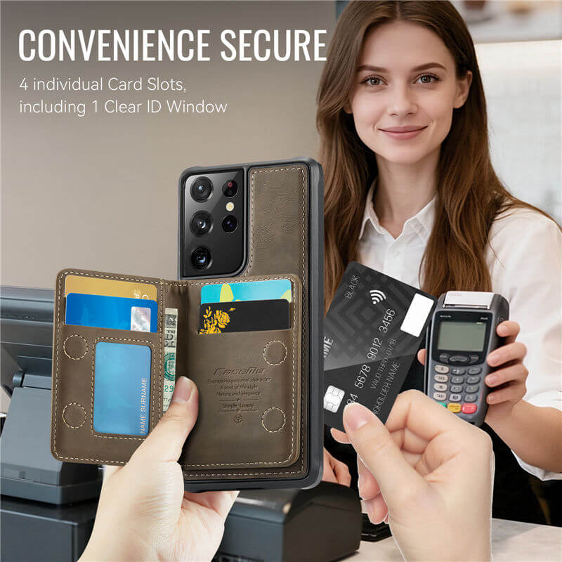 CaseMe Samsung Galaxy S21 Ultra 2-in-1 Magnetic Wallet Case