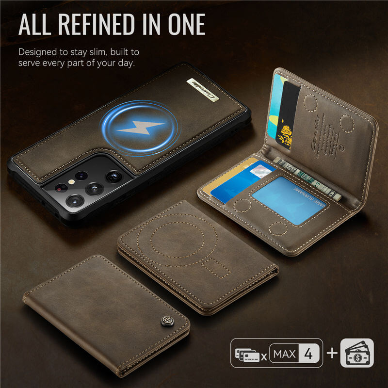CaseMe Samsung Galaxy S21 Ultra 2-in-1 Magnetic Wallet Case