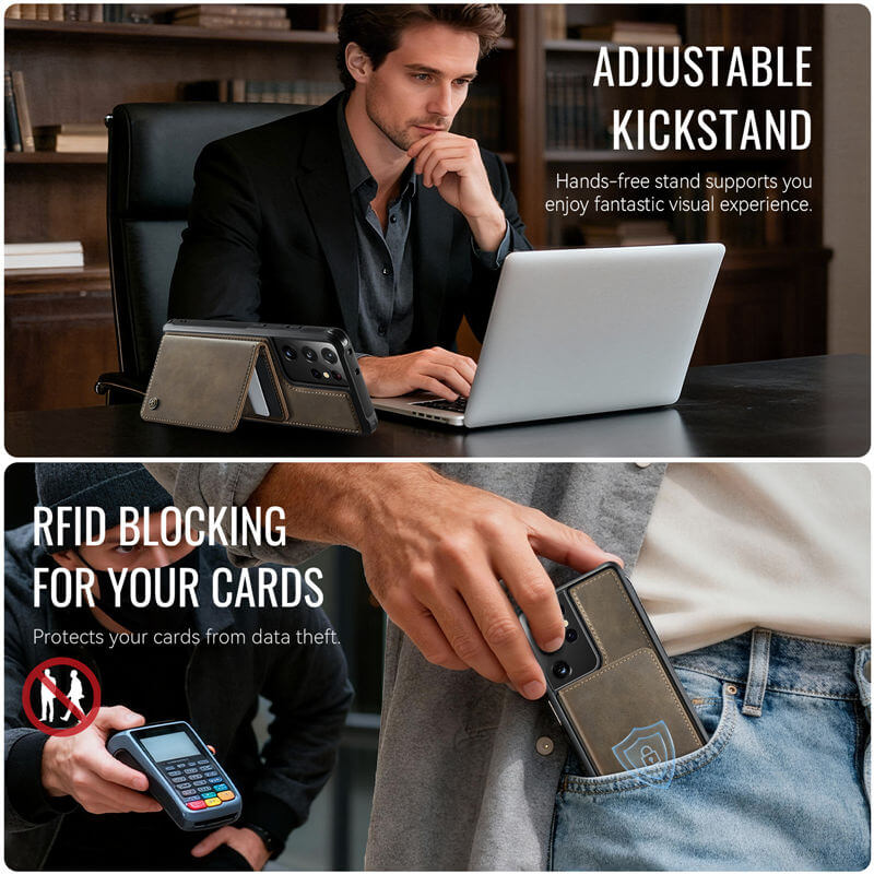 CaseMe Samsung Galaxy S21 Ultra 2-in-1 Magnetic Wallet Case