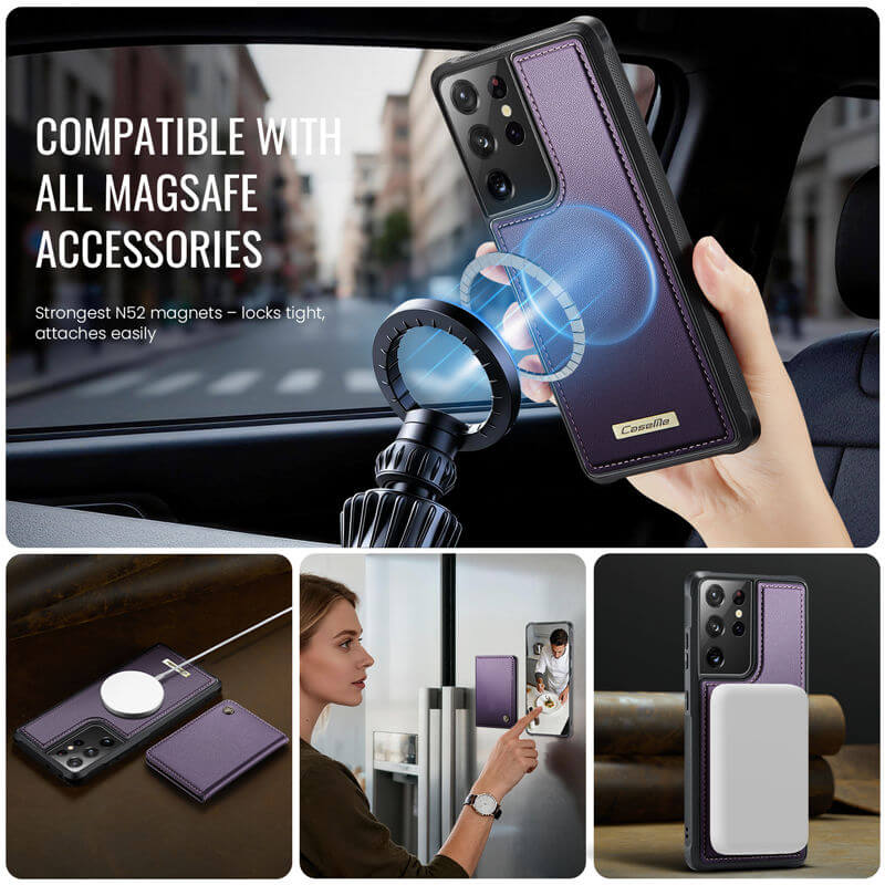 CaseMe Samsung Galaxy S21 Ultra 2-in-1 Magnetic Wallet Case