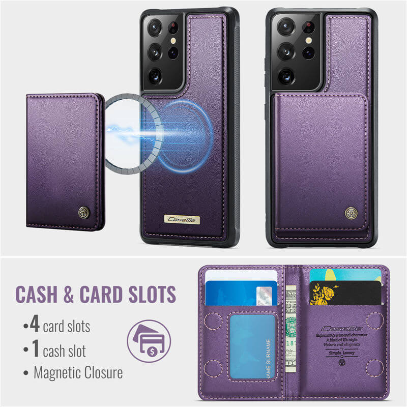CaseMe Samsung Galaxy S21 Ultra 2-in-1 Magnetic Wallet Case