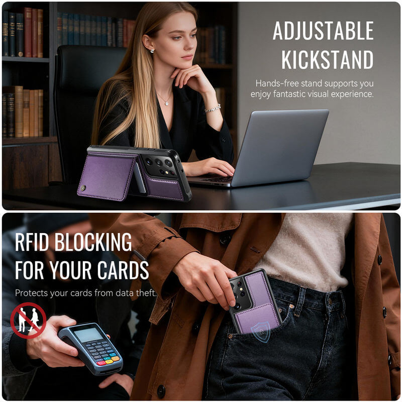 CaseMe Samsung Galaxy S21 Ultra 2-in-1 Magnetic Wallet Case