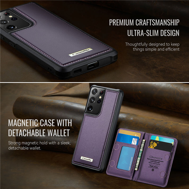 CaseMe Samsung Galaxy S21 Ultra 2-in-1 Magnetic Wallet Case