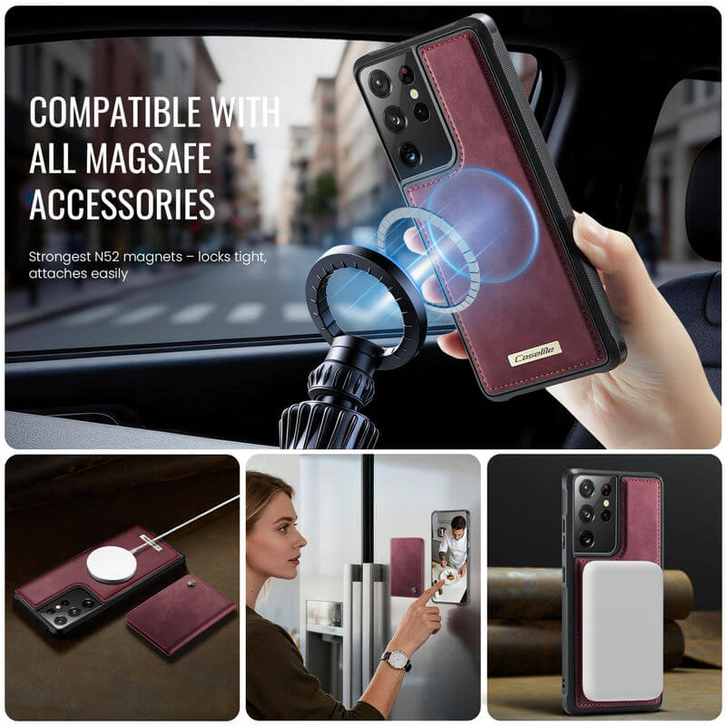 CaseMe Samsung Galaxy S21 Ultra 2-in-1 Magnetic Wallet Case