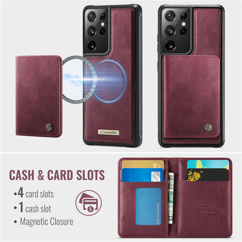 CaseMe Samsung Galaxy S21 Ultra 2-in-1 Magnetic Wallet Case