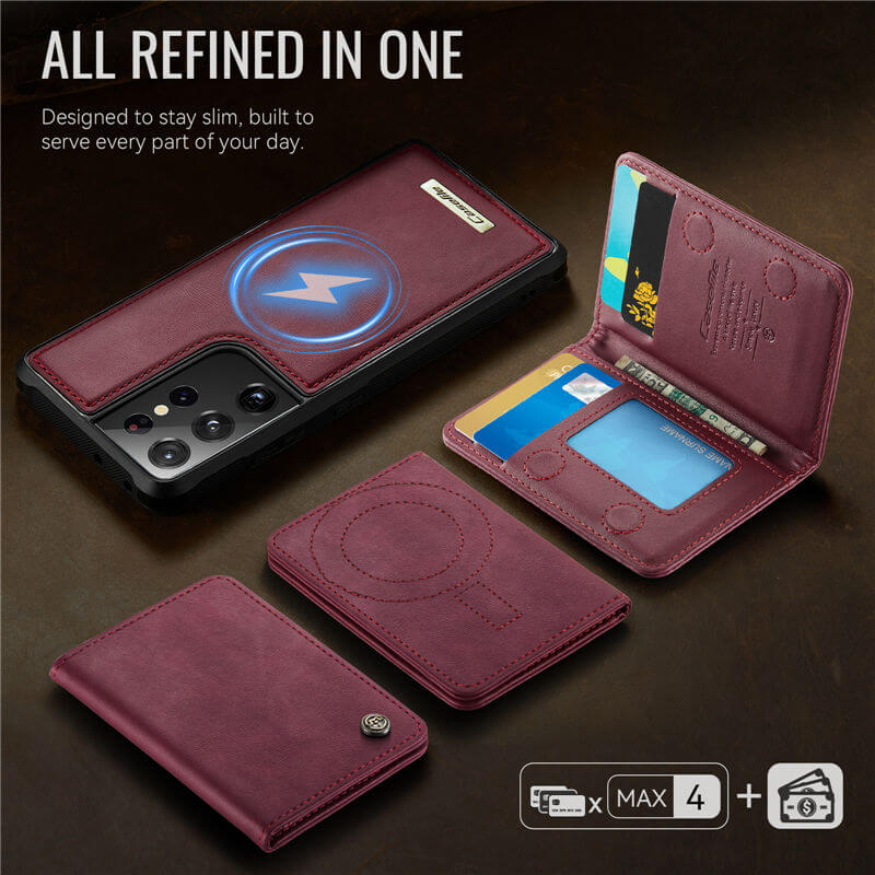 CaseMe Samsung Galaxy S21 Ultra 2-in-1 Magnetic Wallet Case