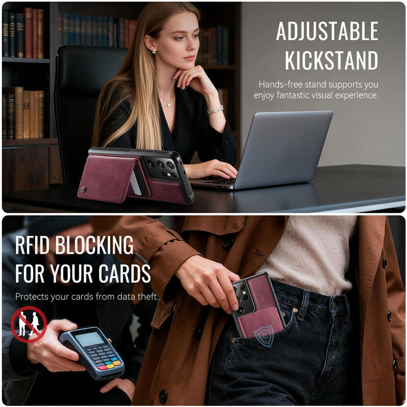 CaseMe Samsung Galaxy S21 Ultra 2-in-1 Magnetic Wallet Case