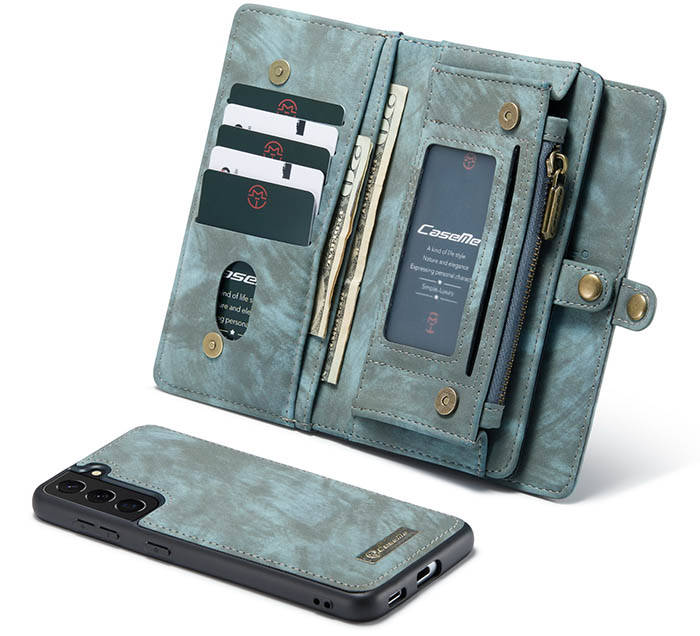 CaseMe Samsung Galaxy S21 Zipper Wallet Magnetic Detachable 2 in 1 Case