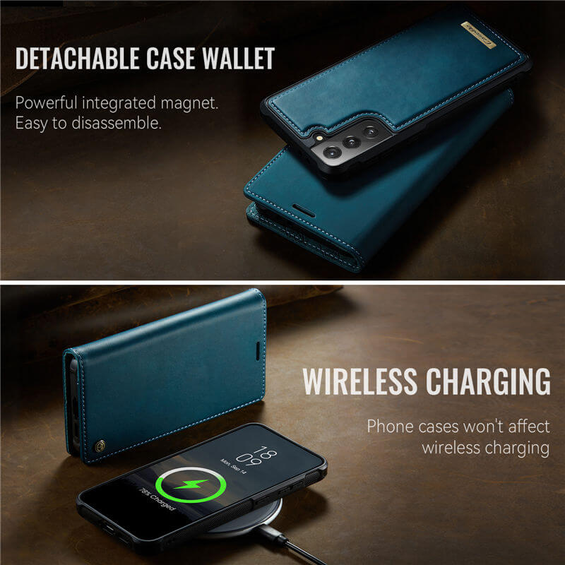 CaseMe Samsung Galaxy S21 Plus 2-in-1 Magnetic Wallet Case with RFID Blocking