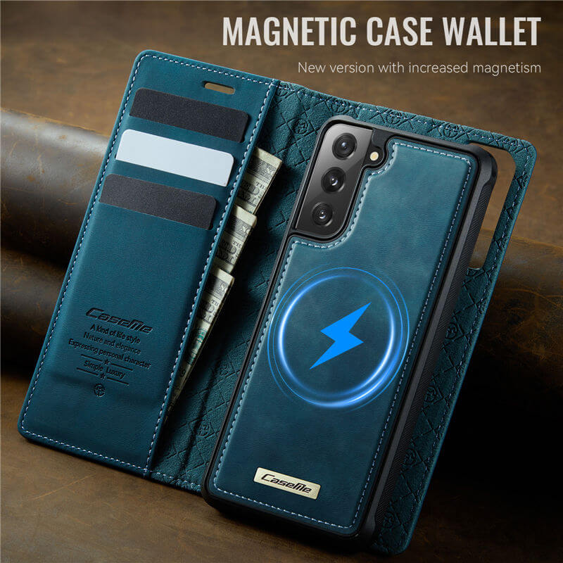 CaseMe Samsung Galaxy S21 Plus 2-in-1 Magnetic Wallet Case with RFID Blocking