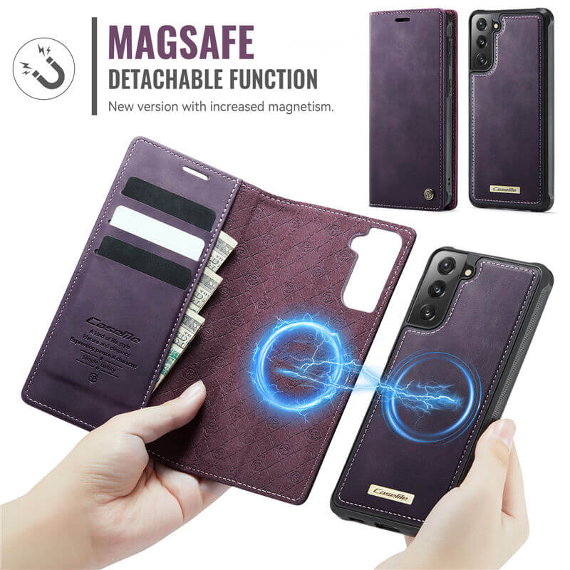 CaseMe Samsung Galaxy S21 Plus 2-in-1 Magnetic Wallet Case with RFID Blocking