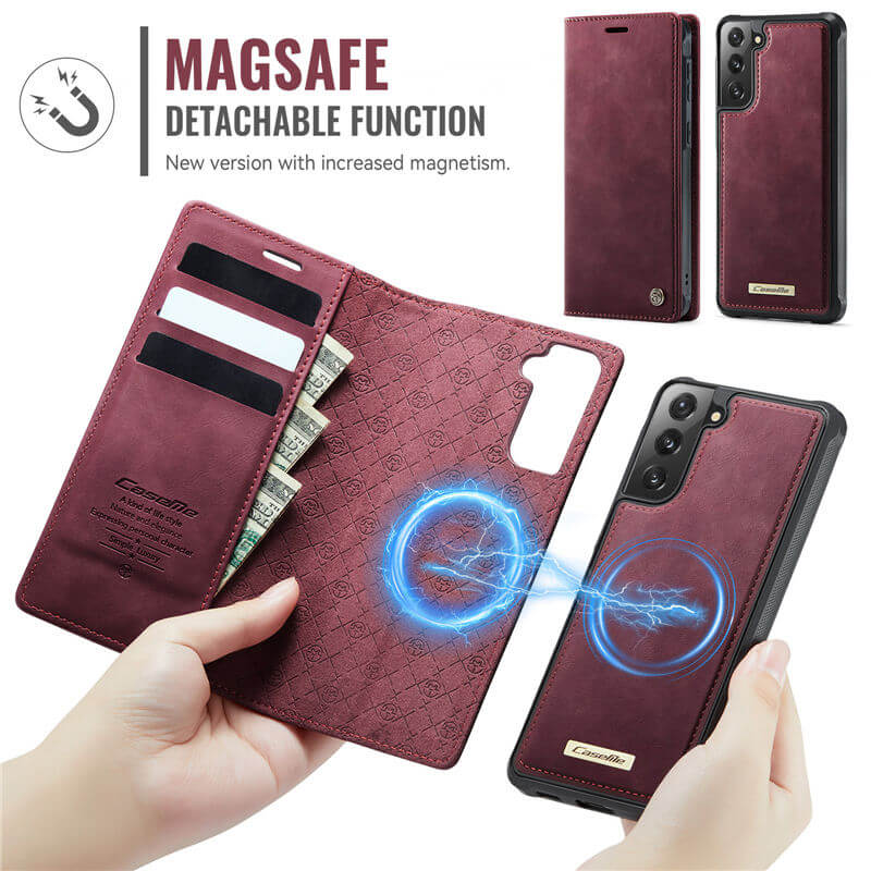 CaseMe Samsung Galaxy S21 Plus 2-in-1 Magnetic Wallet Case with RFID Blocking