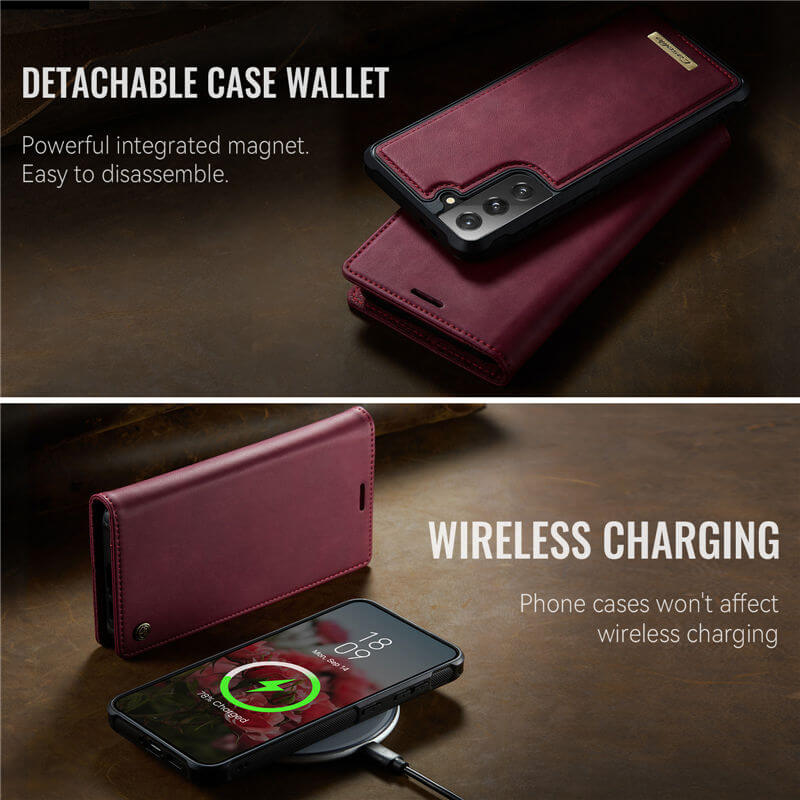 CaseMe Samsung Galaxy S21 Plus 2-in-1 Magnetic Wallet Case with RFID Blocking